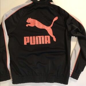 Puma Kids Black Sweatshirt Logo Full ZIP